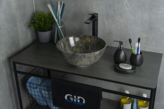 Раковина Gid Mnc486 54434 накладная под камень глянцевая 32x32x14